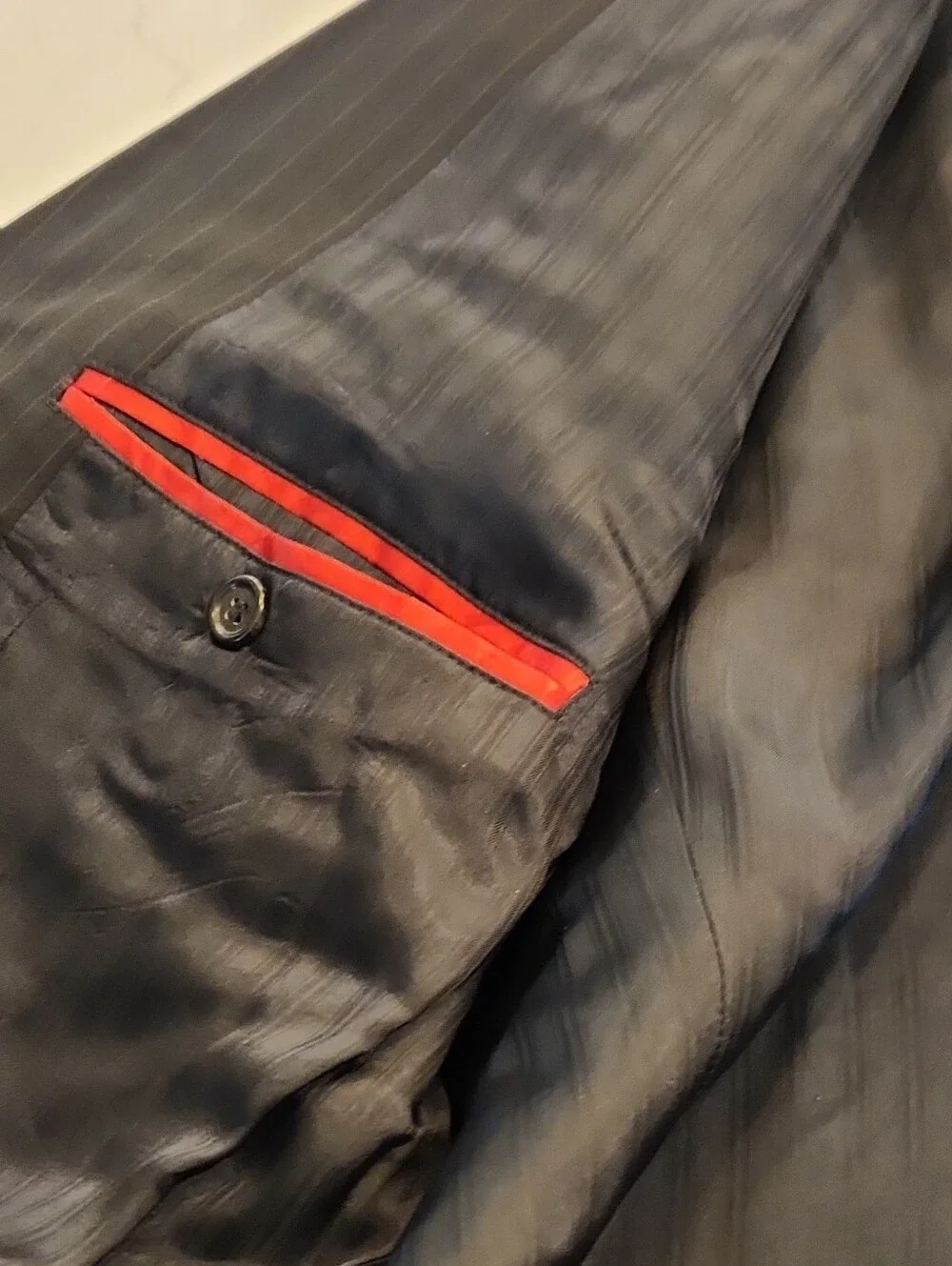 HUGO Black Pinstripe Suit Jacket